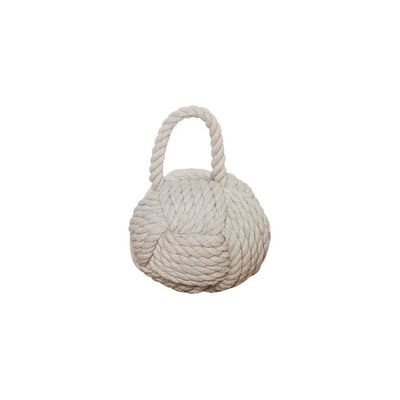 Storied Home Rope Knot Door Stop Tan: Nautical Cotton Decorative Object, Indoor Use, 4.1 lbs