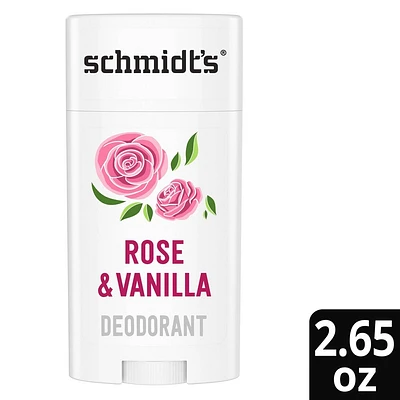 Schmidts Rose + Vanilla Aluminum-Free Natural Deodorant Stick - 2.65oz