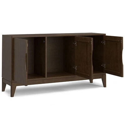 WyndenHall Pearson 3 Door Sideboard Buffet / Storage Cabinet Walnut Brown