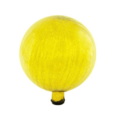 ACHLA Designs 12 D Reflecting Glass Gazing Decorative Globe Lemon Yellow: Outdoor Garden Ornament, Crackle Finish