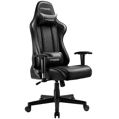 Gaming Office Chair PU Leather with Adjustable Headrest and Lumbar Pillow - GTRACING: Ergonomic, Reclining