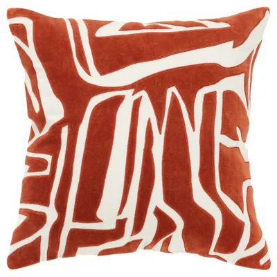 20x20 Oversize Abstract Square Throw Pillow Cover Terracotta - Rizzy Home