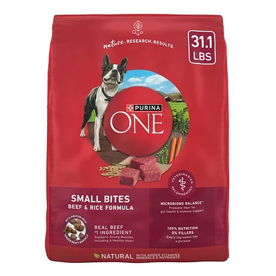 Purina ONE Mainline Small Bites Beef & Rice Flavor Dry Dog Food - 31.1lbs