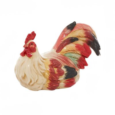 9 Ceramic Farmhouse Chicken Garden Sculpture Red - Olivia & May: Decorative Objects for Patio