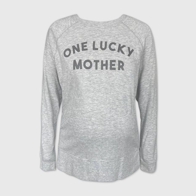 Maternity One Lucky Mother Graphic Sweatshirt