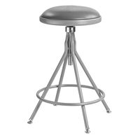 24-30 Height Adjustable Heavy Duty Vinyl Padded Swivel Steel Accent Barstool Gray - Hampden Furnishings