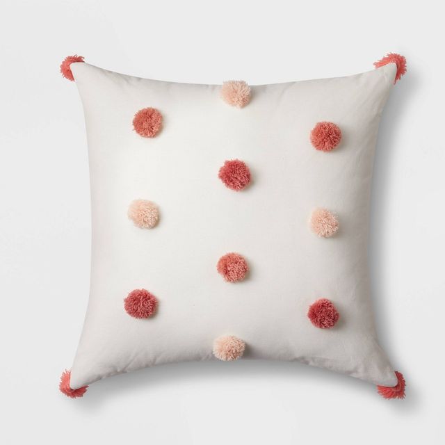 Square Tassel Kids Throw Pillow Pink - Pillowfort