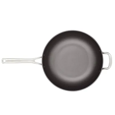 KitchenAid 12.25 Nonstick Hard Anodized Induction Stir Fry Pan / Wok with Helper Handle Matte Black: Dishwasher-Safe Wok