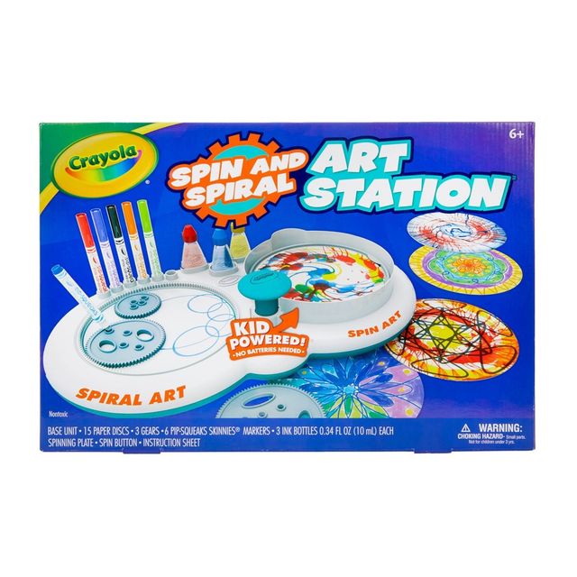 Crayola Spin & Spiral Art Station Activity Kit: DIY Craft Kit for Kids, Includes Markers & Paper, Toys for 6 Year Olds