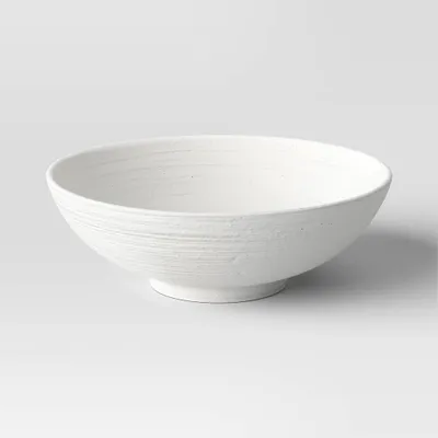 Ceramic Textured Bowl White - Threshold: Round, Decorative, Not for Food Use