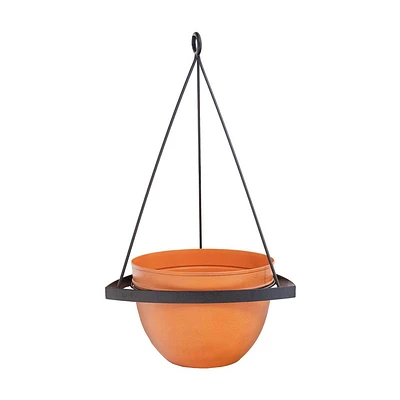 Achla Designs 28 Lina Wrought Iron Hanging Planter with Pot Orange