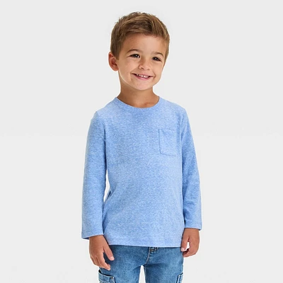 Toddler Boy Long Sleeve Jerey Pocket T-Shirt