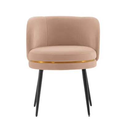 Kaya Modern Pleated Dining Chair with Gold Ring & Foam Cushion - Manhattan Comfort