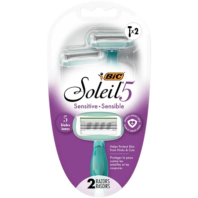 BiC Soleil Sensitive Advanced 5-Blade Womens Disposable Razor - 2ct