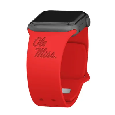 NCAA Mississippi Ole Miss Rebels Wordmark Engraved Apple Watch Band