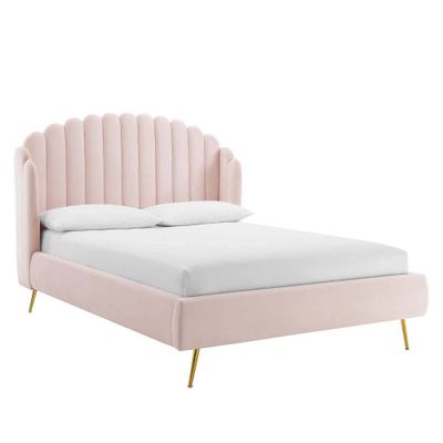 Queen Lana Performance Velvet Wingback Platform Bed - Modway