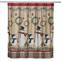 Rustic Plaid Snowman Shower Curtain - SKL Home