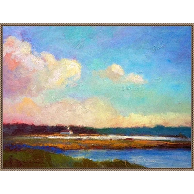 Amanti Art 42x32 Evening Mystery by Dorothy Fagan: Modern Abstract Landscape, Bronze Frame