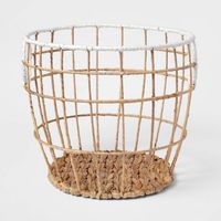 Kids Woven Basket Natural with White Rim