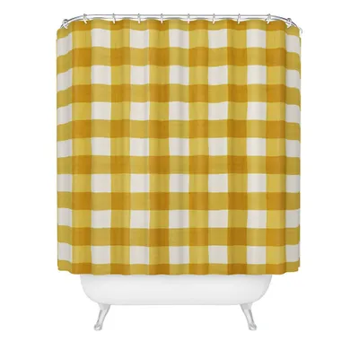 Avenie Fruit Salad Gingham Shower Curtain - Deny Designs: Bathroom Decor, Microfiber, Machine Washable