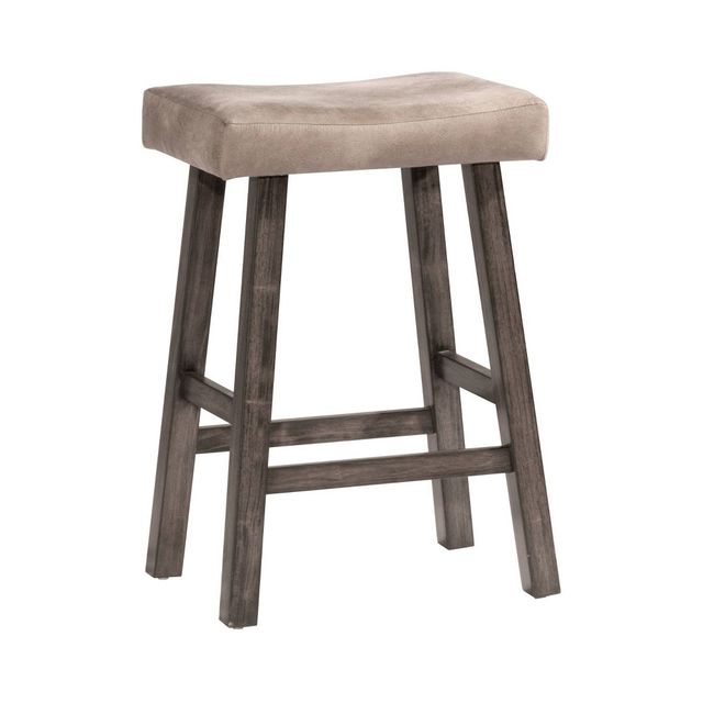 30 Saddle Backless Barstool Rustic Gray/Taupe  Hillsdale Furniture