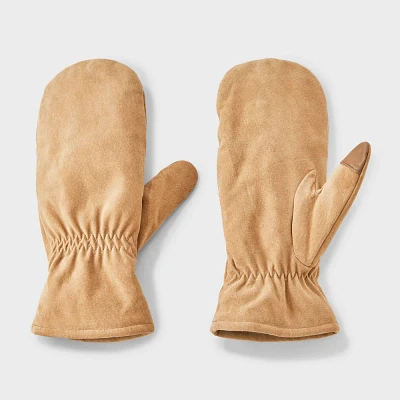 Mens Lined Suede Leather Mittens