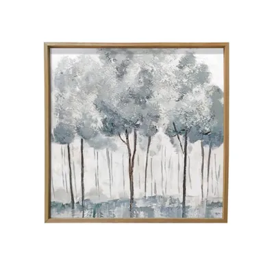 29 x 29 Blue Forest Wood Frame Wall Canvas - Gallery 57