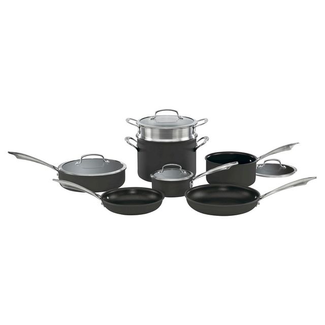 Cuisinart DS Anodized 11pc Cookware Set - DSA-11: Nonstick, Hard Anodized, Even-Heating, Dishwasher-Safe, Gas & Electric Compatible