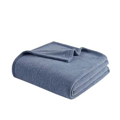 Beautyrest Twin Dream Soft All Season Warm Comfort Solid Neutral Blanket Navy Blue: Microfiber, Year Round Use, Machine Washable