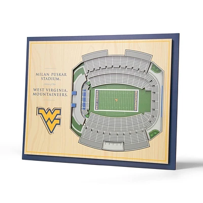 NCAA West Virginia Mountaineers 5-Layer Stadiumviews 3D Wall Art