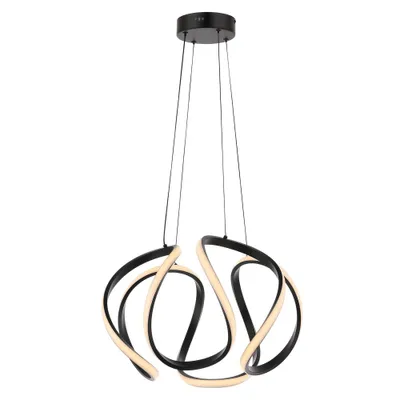 JONATHAN Y 18.5 Euphoria Contemporary Aluminum/Iron Scribble Integrated LED Pendant Light Black : Modern Kitchen Decor, ETL Listed, Dimmable