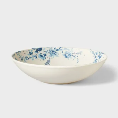 Melamine Floral Serving Bowl Blue - Threshold designed with Studio McGee: Round, BPA-Free, Dishwasher-Safe, 112 oz.