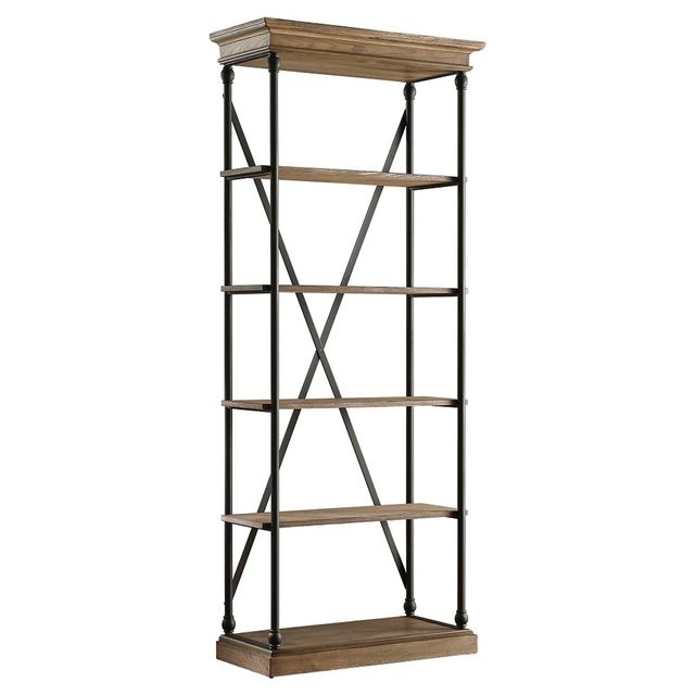 84 Belvidere 5 Shelf Narrow Bookshelf  - Inspire Q: Metal Frame, Open Sides, Office Storage