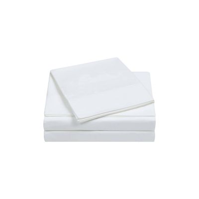 Twin 400 Thread Count Solid Percale Sheet Set White - Charisma