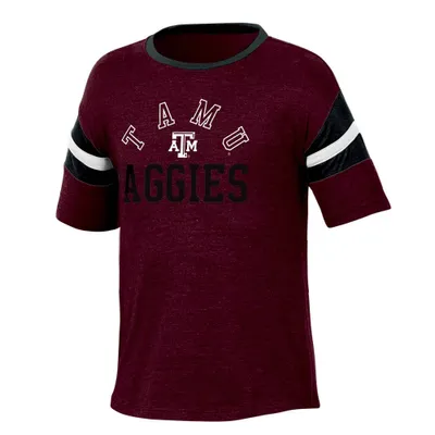 NCAA TexasA&M Aggies Girls Short Sleeve Striped Shirt - XS: Youth Tee