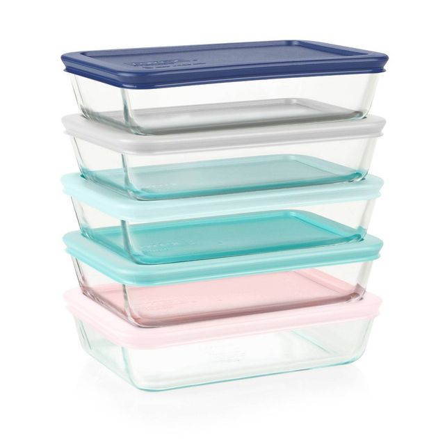 Ello 10pc Meal Prep Glass Food Storage Container Set - Pastels