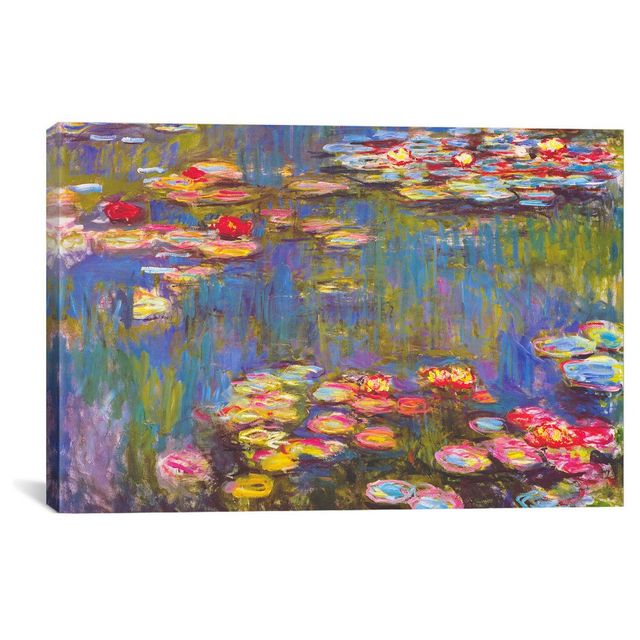 iCanvas  Water Lilies 1916 by Claude Monet Unframed Wall Canvas: Impressionist Botanical Art, Modern Decor