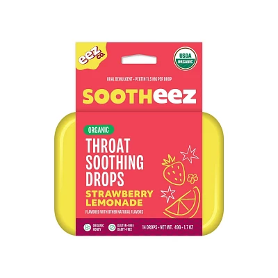 The Eez Co. Sootheez Organic Throat Soothing Drops - Strawberry Lemonade - 14ct