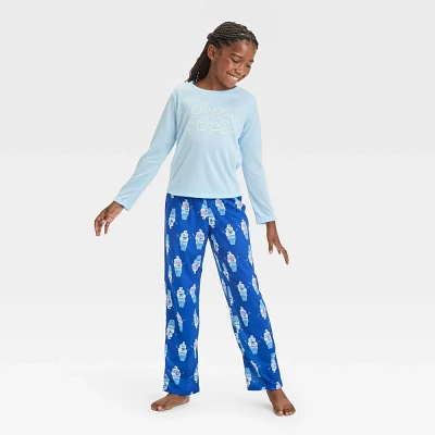 Girl 2pc Chritma Ice Cream Cone Long Sleeve Pajama Set