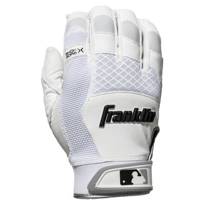 Franklin Sports Adult Shok-Sorb X Batting Gloves White