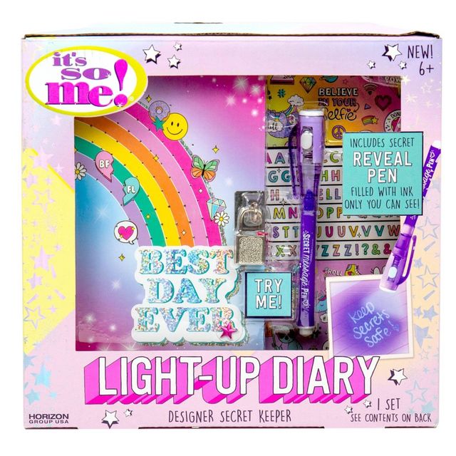 Light Up Diary - Its So Me: Multicolor Hard Cover Journal for Kids, 120 Pages, 7.25 x 9.75 Inches, Lined Paper