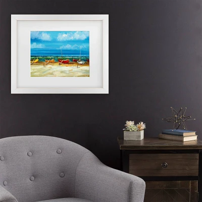 Trademark Fine Art 16x20 Masters Fine Art Before The Storm Matted Framed Art White