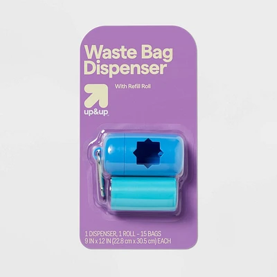 Dog Waste Bag Holder - 1Roll/15ct - Blue - up&up