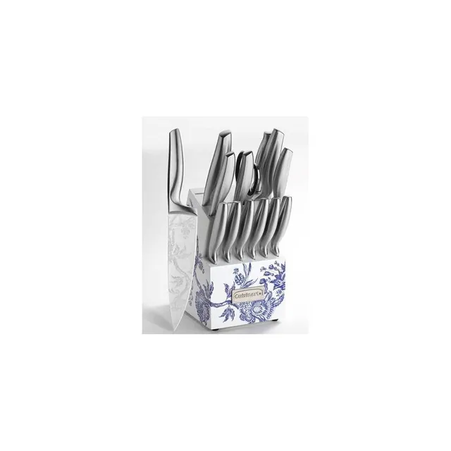 Cuisinart C77-8PMOX Classic 8 Pieces Colored Stainless Steel Cutlery Set  with Acrylic Block Black