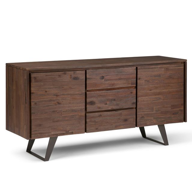 60 Mitchell Solid Acacia Wood Sideboard Buffet  - WyndenHall: Modern Industrial Console with Metal Legs