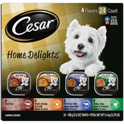 Cesar Home Delights Beef Stew, Hearty Chicken, Pot Roast and Turkey Flavor Variety Pack Wet Small Breed Dog Food - 3.5oz/24ct