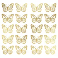 Butterfly Peel and Stick Wall Decal Gold - RoomMates: Vinyl Self-Adhesive Modern Decor, 20pc