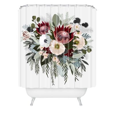 Adeline Sun Shower Curtain - Deny Designs: Botanical Microfiber, Machine Washable, Includes Buttonhole Top