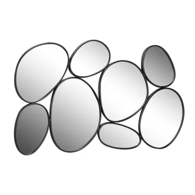 Metal Bubble Cluster Oval Wall Mirror Black - Olivia & May: Contemporary Iron Frame, 54x35.25, No Assembly Required