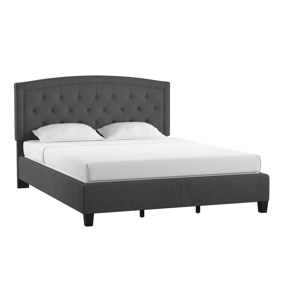 Inspire Q Queen Geralynn Adjustable Diamond Tufted Arch Back Bed Charcoal -  Inspire Q | The Market Place